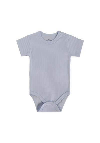Minidamla Baby Minidamla Kısa Kol Basic 3'lü Set 1-18 Ay Çıtçıtlı Badi - Mavi