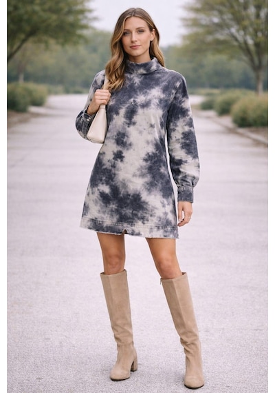 Özel Koleksiyon Oversize Denim Elbise 5020 Antrasit