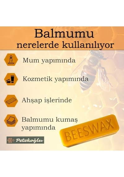 Petekoğlu Besswax Mini Külçe 250gr Petekoğlu Filtre Edilmiş Doğal Saf Balmumu 100 ML
