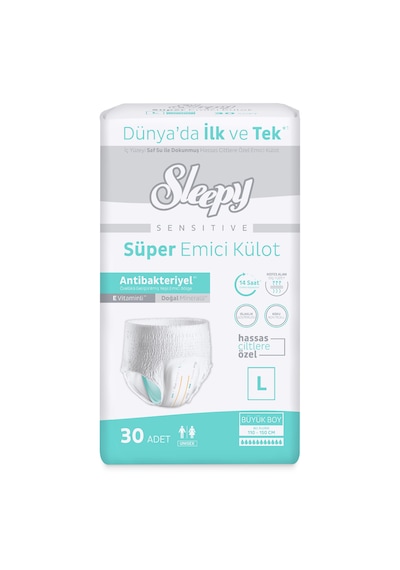 Sleepy Sensitive Antibakteriyel Emici Külot Large 30 Adet