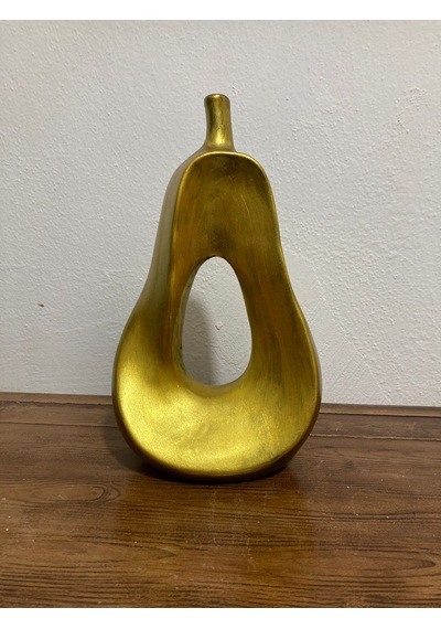 Soyut Tasarım Gold Dekoratif Armut Obje, Salon, Ofis Ve Konsol Üstü Armut Biblo