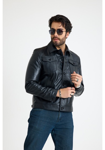 Franko Armondi Jean Model Reguler Erkek Deri Ceket E20-k-899-y Siyah