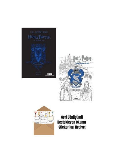 Harry Potter Felsefe Taşı 20. Yıl Özel Baskısı + Boyama Kitabı Ravenclaw + Okuma Sticker'ları