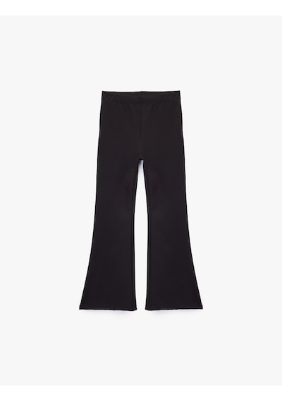 Koton Beli Lastikli Basic İspanyol Paça Pantolon Siyah 6wkg40112ak Siyah