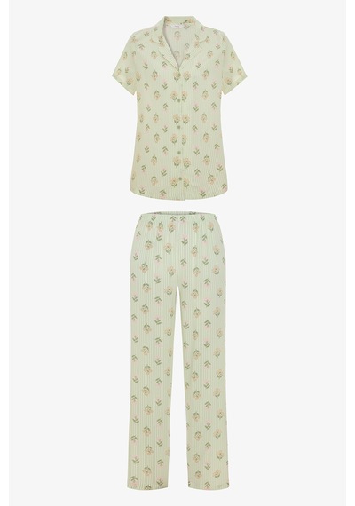 Penti Çok Renkli Pink Bouquet Gömlek Pantolon Pijama Takımı