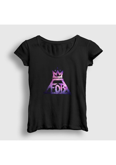 Presmono Kadın Mania Fall Out Boy T-shirt Siyah