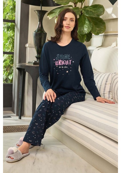 Kadın Aydoğan Pijama Takımı 240617 Lacivert Lacivert