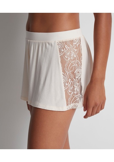 Aubade Lazy Days Shorty Modal Ve Ipek Karışımı Dantelli Şort Külot Beyaz