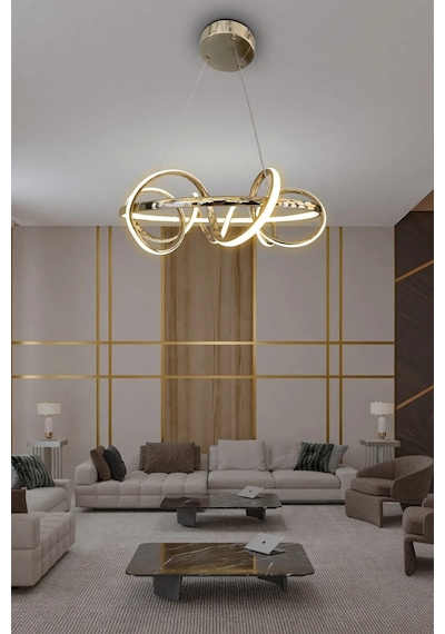 Kuzey Modern Sarkıt Led Avize - 3 Renk Kumandasız Krom Krom