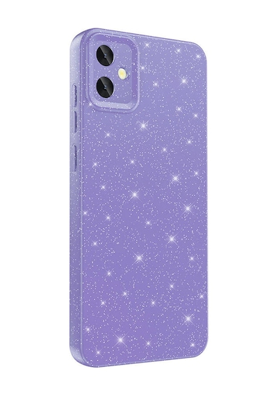 Zore Galaxy Uyumlu A05 Kılıf Kamera Korumalı Simli Lüks Koton Kapak - Mor Mor
