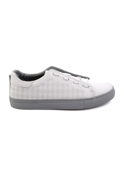 Beyaz Hakiki Deri Erkek Sneaker E01535125703 Beyaz