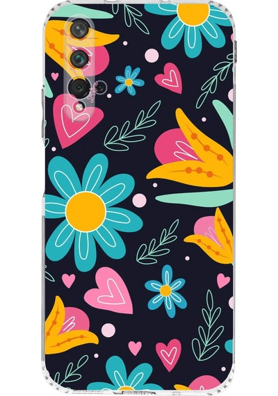 Huawei Nova 5t İle Uyumlu Retro Color 1 Kamera Korumalı Şeffaf Kılıf Şeffaf