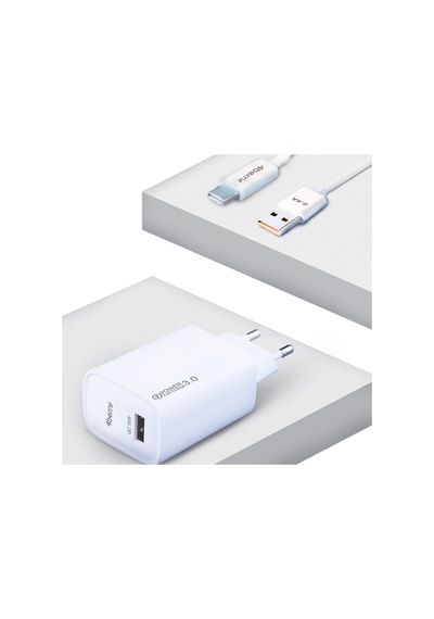 Ac18 Eco Bundle 18w Hızlı Şarj Cihazı + Usb-a To Type-c Kablo , Qc 3.0 Destekli