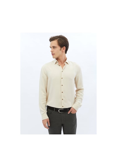 Kip Ekru Fitilli Dokuma Casual Gömlek 4112494 Ekru