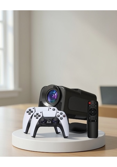 Taşınabilir Projeksiyon Cihazı Wıfı Android Tv Retro Oyun Konsolu