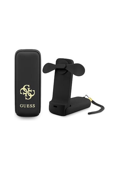 Guess Lisanslı 4g Büyük Metal Logolu 3 Kademeli Katlanabilir Aynalı Portatif Soğutucu El Fanı Siyah