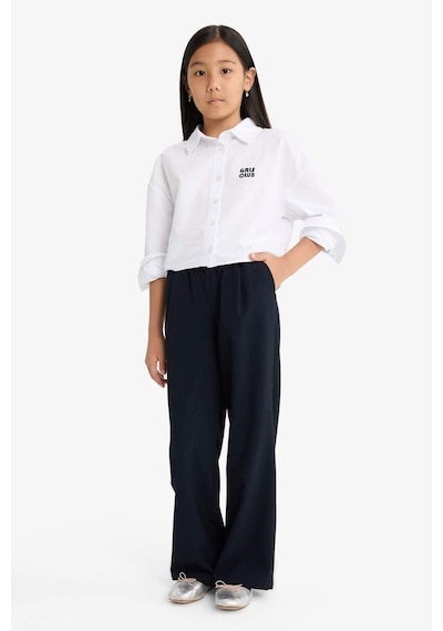 Defacto Kız Çocuk Straight Wide Geniş Bol Paça Pantolon F2432a825aunv113 Lacivert