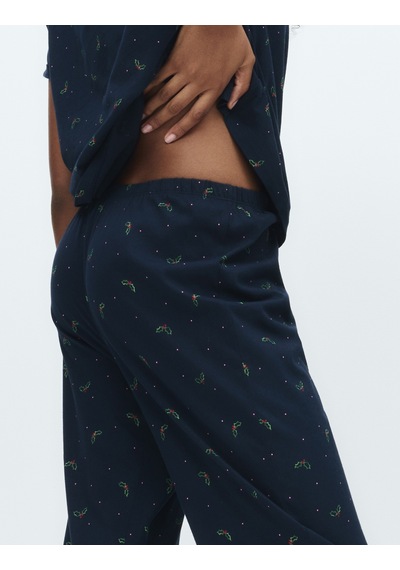 Marks & Spencer Pamuk Karışımlı Pijama Takımı T37004619F Lacivert