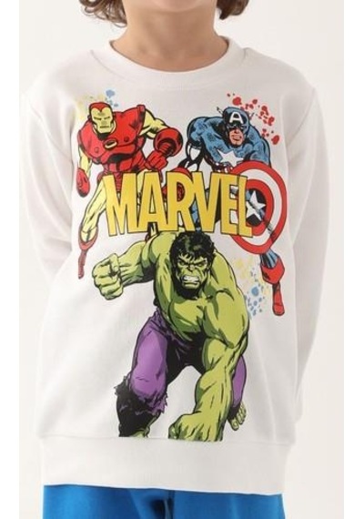 Yasin Tekstil Avengers Erkek Çocuk Eşofman Takımı Gri Melanj