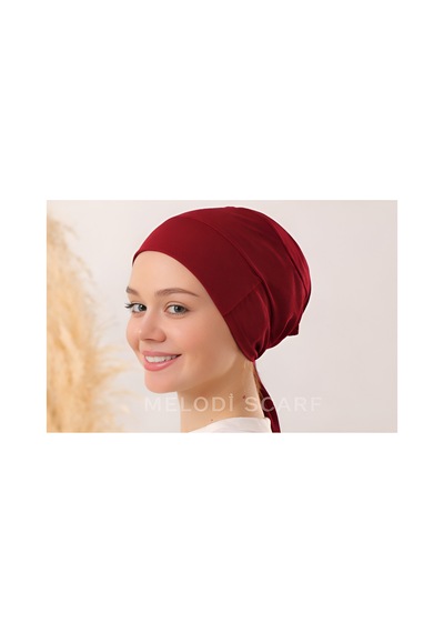 Melodi Scarf Tesettür Silikonlu Kaymaz Bone - Likralı Bağlamalı Bone - Sıkmayan Rahat Nefes Alan Kumaş Bordo Melodi Scarf Tesettür Silikonlu Kaymaz Bone - Likralı Bağlamalı Bone - Sıkmayan Rahat Nefes Alan Kumaş Bordo