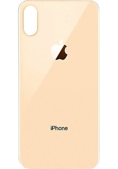 Apple iPhone Uyumlu Xs Max Arka Kapak Lazer Kesim Pil Kapağı Cam Gold Yeşil