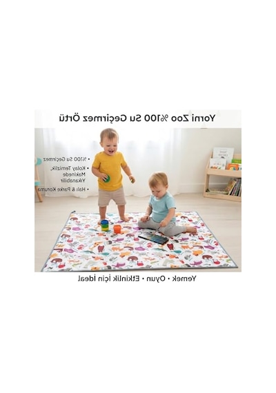 Su Geçirmez Yer Örtüsü, 145x300 Cm, %100 Polyester, Doğal Yaşam Dostu Açık Bej