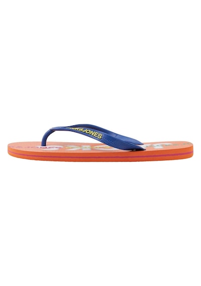 Jack & Jones Erkek Jfwbrıght Yazı Detaylı Parmak Arası Terlik 12251242 Oranj Turuncu