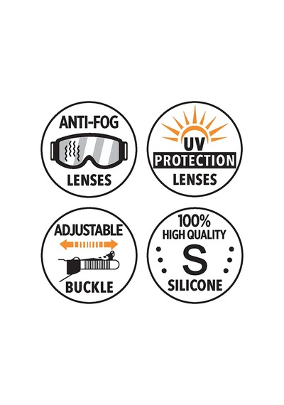 Kız Çocuk Deniz Gözlüğü Anti-fog Unicorn Açık Gri