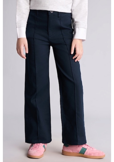 Defacto Wide Leg Düz Paça Cepli Gabardin Pantolon Kız Çocuk H9665a826aunv253 Lacivert-nv253
