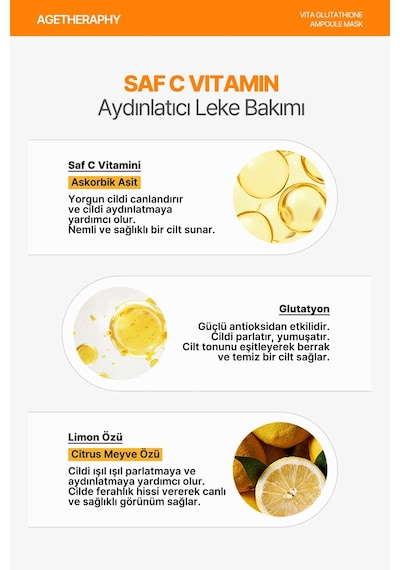 Elensılıa Glutatyon İçeren Aydınlatıcı Kağıt Maske Elensilia Vita Glutathione Ampoule Mask