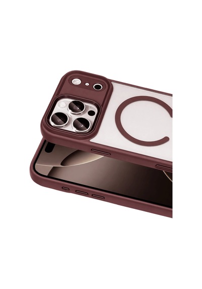 Joko Apple iPhone Uyumlu 18 Pro Max Terea Magsafe Kapak - Bordo Çokrenkli