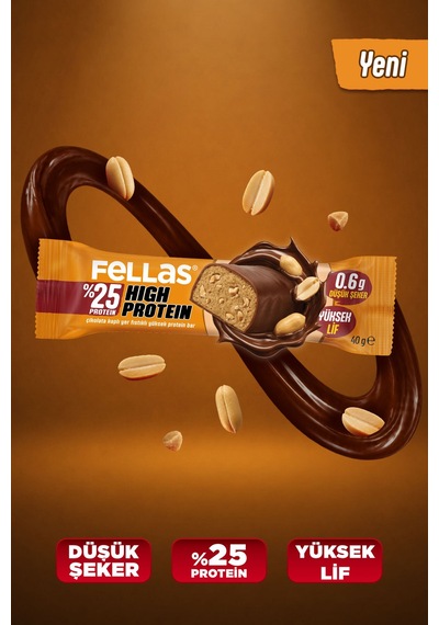 Çikolata Kaplı Yüksek Protein Bar - Yer Fıstıklı 40 G X 12 Adet