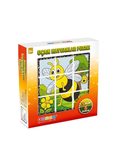 Uçan Hayvanlar 3d Puzzle - 9 Küp 6 Yapboz Standart