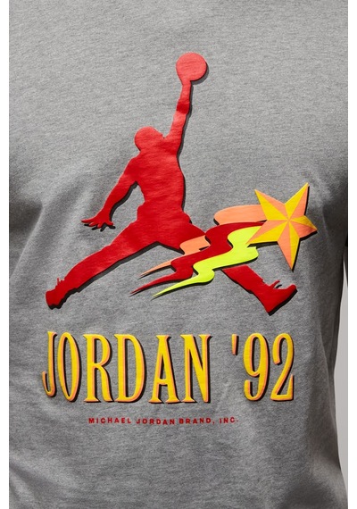 Nike Air Jordan Graphic Ss Crew Grafik Baskılı Erkek Tişört Gri Gri