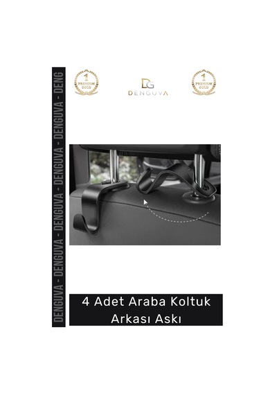 Askı Araç İçi Düzen Güvenlik Çanta Poşet Askısı Dayanıklı Pratik Montaj 4 Adet Araba Koltuk Arkası