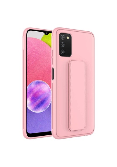 Galaxy A03s Kılıf Zore Qstand Kapak Pembe