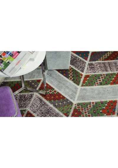Patchwork El Dokuma Antik Anadolu Halısı Alvedo Bej