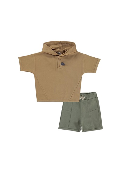 Civil Baby Kapüşonlu 6-18 Ay Takım - Kahverengi Camel