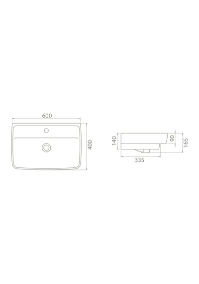 Turkuaz Cerastyle Duru Lavabo 60 40 Cm Ve Noura Yarım Ayak Beyaz