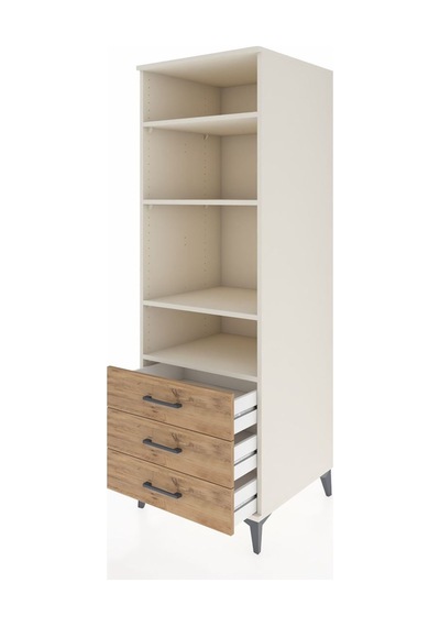 Kronos Dolap 4 Raflı 3 Çekmeceli 60x59x182 Aytaşı-çam Aytaşı