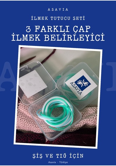 Asavia İlmek Tutucu Seti 3 Farklı Çap Örgü İlmek Belirleyici Marker