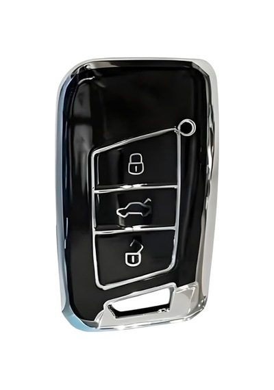 Autohan Keys Volkswagen Passat B8 Akıllı Anahtar Koruma Kılıfı, Nano Gri-gold, Premium Kumanda Standart