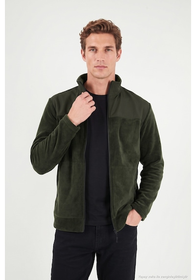 Buratti Regular Fit Garnili Dik Yaka Sıcak Tutan Polar Mont Erkek Polar Mont 59060443 Haki