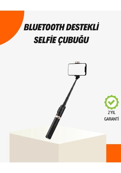 Bluetooth Lu Işıklı Selfie Çubuğu Katlanabilir, 130 Cm .