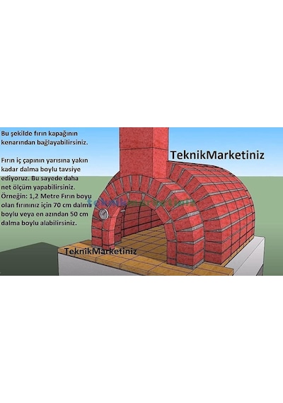 Pakkens Çap Ø63mm 0-500 C 50 Cm Dalma Boylu Taş Fırın, Kazan, Pizza, Pide, Ekmek, Seyyar, Köy Bahçe Fırını Te