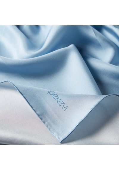 İpek Evi İpekevi Düz Twill İpek Eşarp - Bebe Mavi