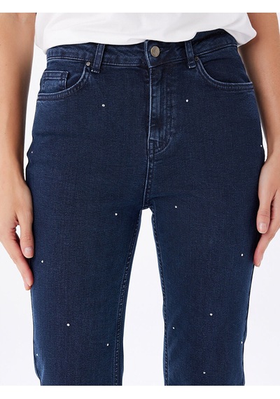 Faik Sönmez Straight Fit Taşlı Jean Pantolon W27jpn006 Uw27jpn00627 İndigo Faik Sönmez Straight Fit Taşlı Jean Pantolon W27jpn006 Uw27jpn00627 İndigo