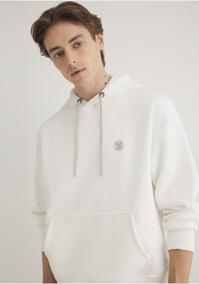 Mavi - Mavi Logo Nakışlı Kapüşonlu Beyaz Sweatshirt 065809-34519