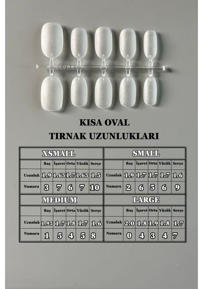 100 Adet Jel Tips Xsmall Beden Kısa Oval Protez Takma Tırnak Seti Xsmall