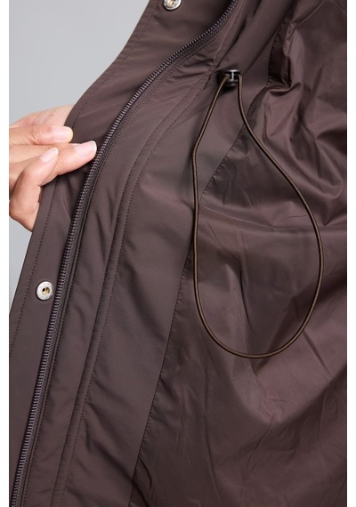 Defacto Beli Büzgülü Regular Fit Kapüşonlu Parka H6148ax26aubn192 Kahve-bn192